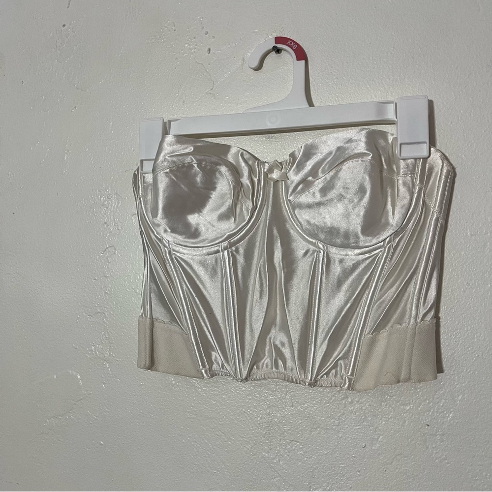Vintage Victorias Secret Bustier Corset Longline Bra Top Strapless Underwire 38B